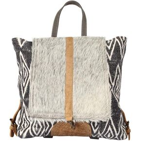 Myra Bag Grizzle Cowhide & Upcycled Canvas Backpack S-1205