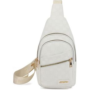 OANEXX Chest Sling Bag Women Crossbody Shoulder Sling Backpack Checkered Chest Fanny Daypack Adjustable