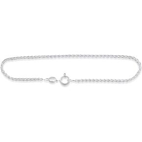 KEZEF Wheat Box Necklace Sterling Silver Bracelet Franco Chain 2mm Foxtail Hypoallergenic 7 inch- 36 inch