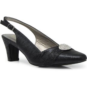 Enzo Romeo cambria02 Women's Wide Width Sling Back Low Heeled Pointy Pumps Sandals Shoes