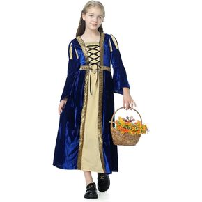yolsun Girls Medieval Dress Renaissance Princess Halloween Dress Up Costume