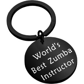 FEELMEM Teacher Gift Zumba Teacher Appreciation Gift World's Best Zumba Instructor Black Keychain
