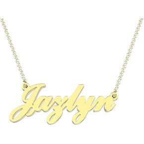 Haobase Letter J Personalized Name Necklace Dainty Name Plate Necklace Jewelry Personalized Gifts for Women Teen Girls