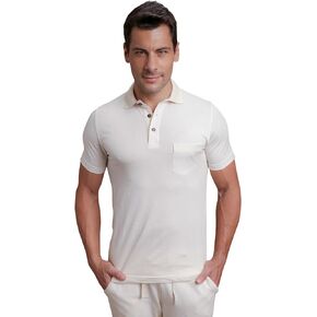 Cottonique Hypoallergenic Light Organic Polo Tee for Men with Skin Allergies and Sensitive Skin