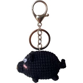 OrkLy Pig Keychain 100% Handmade Crochet Keychain Cute Cartoon Animal Keychain Decoration Festive Christmas Fun For women
