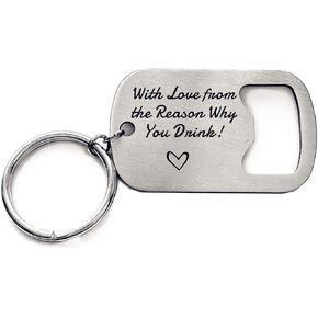 هدية لسائقي البيرة مع الحب من سبب لماذا تشرب فتاحة زجاجات سلسلة المفاتيح هدية عيد الحب للزوج والصديق هدايا عيد الأب من ابنة in Kuwait