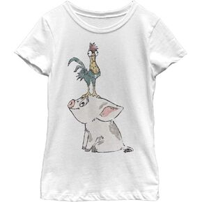 Disney Moana Pua Girl's Solid Crew Tee