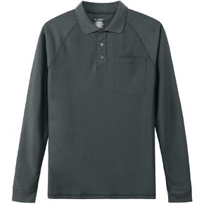 Men's Big & Tall Moisture Wicking Performance Golf Polo Shirt with Pocket Short Sleeve