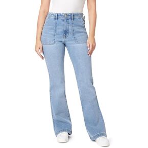 Kensie Jeans نسائي عالي الارتفاع Lambchop بحاشية نظيفة 32 بوصة، مقاس 0-14
