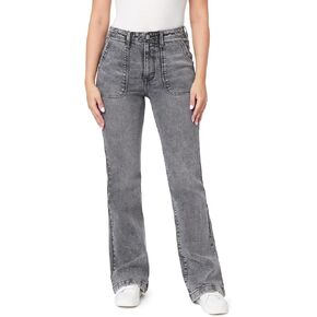 kensie Jeans Women's High-Rise Lambchop Flare Clean Hem 32-Inch Inseam, Size 0-14
