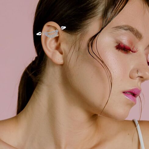 Longbeauty 14G الصناعية ثقب المجوهرات الفولاذ المقاوم للصدأ الأقراط الصناعية للنساء الرجال سلسلة استرخى الغضروف اللولب الزنمة ثقب المجوهرات الصناعية الحدائد in Kuwait