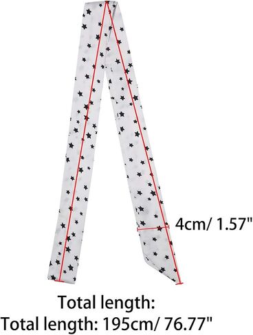 Allegra K Women Star Print Skinny Scarf Neck Scarves Double Sided Neckerchief Hair Wrap in Saudi Arabia