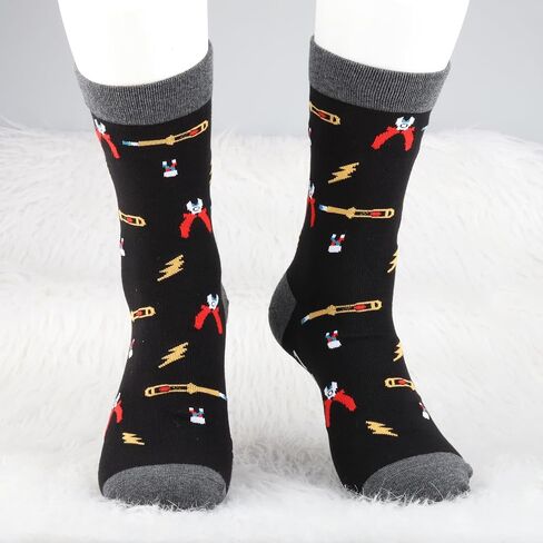 MBMSO Electrical Lineman Gifts 2 Pairs Electrician Socks Funny Electrician Gifts My Knight in Shining Armor Lineman Socks in Saudi Arabia