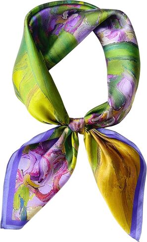 100% Pure Mulberry Silk Scarfs Neck Scarf for Women Medium Square Scarf Neckerchief Girl Silk Hair Scarf 27" x 27" in Saudi Arabia