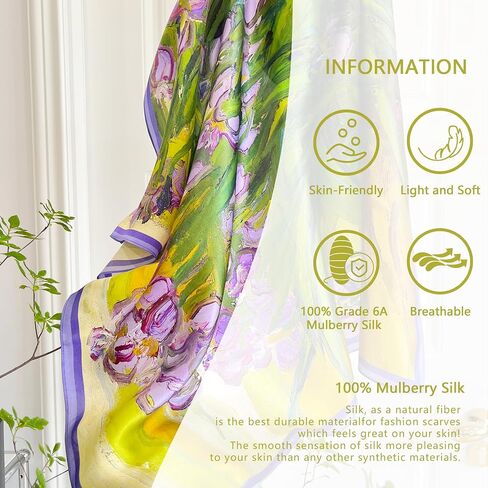 100% Pure Mulberry Silk Scarfs Neck Scarf for Women Medium Square Scarf Neckerchief Girl Silk Hair Scarf 27" x 27" in Saudi Arabia
