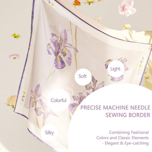 100% Pure Mulberry Silk Scarfs Neck Scarf for Women Medium Square Scarf Neckerchief Girl Silk Hair Scarf 27" x 27" in Saudi Arabia