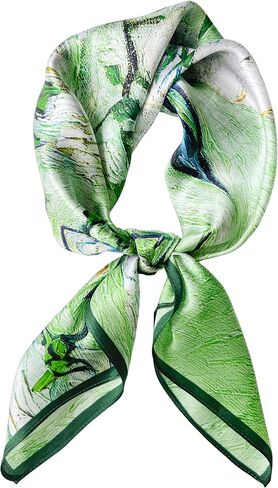 100% Pure Mulberry Silk Scarfs Neck Scarf for Women Medium Square Scarf Neckerchief Girl Silk Hair Scarf 27" x 27" in Saudi Arabia