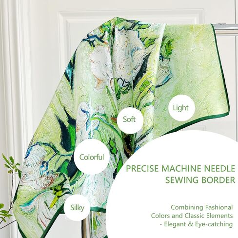 100% Pure Mulberry Silk Scarfs Neck Scarf for Women Medium Square Scarf Neckerchief Girl Silk Hair Scarf 27" x 27" in Saudi Arabia