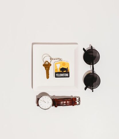 Vagabond Heart Yellowstone Keychain - PVC Rubber Yellowstone National Park Key Ring - Souvenir Keyfob in Saudi Arabia