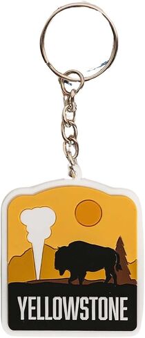 Vagabond Heart Yellowstone Keychain - PVC Rubber Yellowstone National Park Key Ring - Souvenir Keyfob in Saudi Arabia