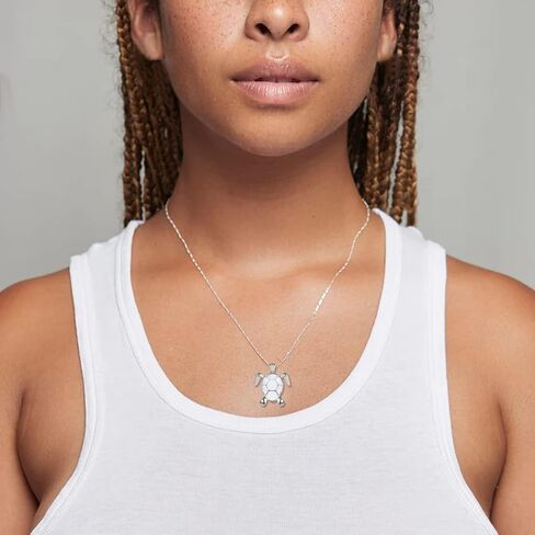 Lovely Sea Turtle Pendant Necklace Cute Animals Opal Silver Chain Adjustable Necklace Jewelry Mother's Day Gifts Jewelry for Women Girls in Saudi Arabia