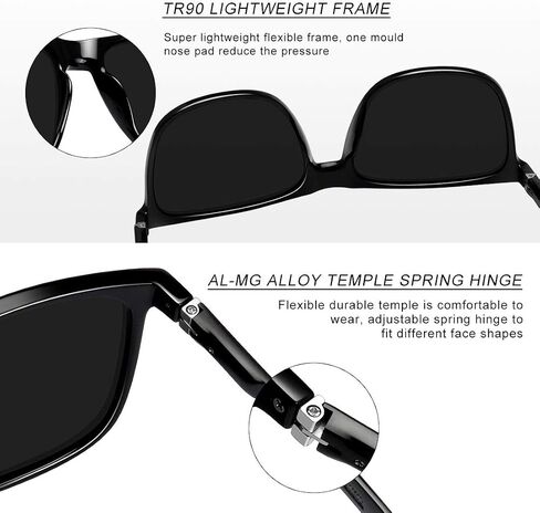 WOWSUN Men’s Polarized Sunglasses Retro Square Metal Frame Aluminum Driving Fishing Sun Glasses in Saudi Arabia