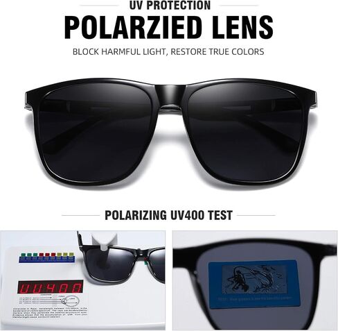 WOWSUN Men’s Polarized Sunglasses Retro Square Metal Frame Aluminum Driving Fishing Sun Glasses in Saudi Arabia