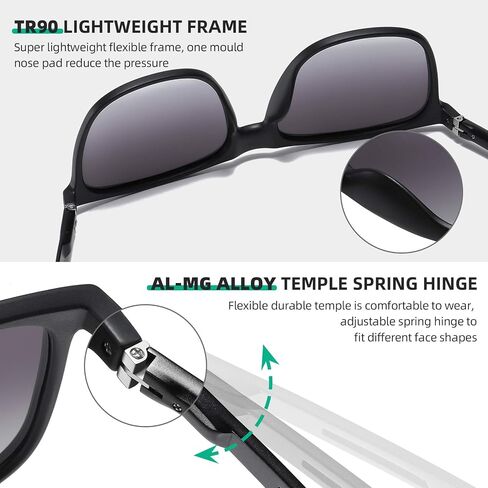 WOWSUN Men’s Polarized Sunglasses Retro Square Metal Frame Aluminum Driving Fishing Sun Glasses in Saudi Arabia