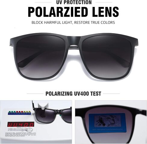 WOWSUN Men’s Polarized Sunglasses Retro Square Metal Frame Aluminum Driving Fishing Sun Glasses in Saudi Arabia