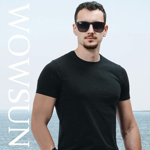 WOWSUN Men’s Polarized Sunglasses Retro Square Metal Frame Aluminum Driving Fishing Sun Glasses in Saudi Arabia
