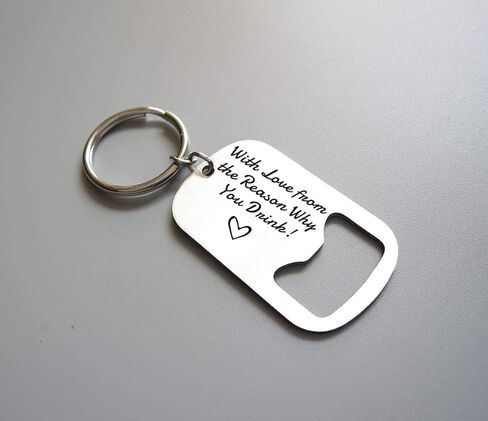 هدية لسائقي البيرة مع الحب من سبب لماذا تشرب فتاحة زجاجات سلسلة المفاتيح هدية عيد الحب للزوج والصديق هدايا عيد الأب من ابنة in Kuwait