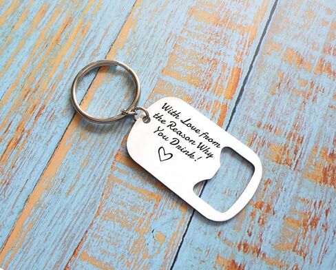 هدية لسائقي البيرة مع الحب من سبب لماذا تشرب فتاحة زجاجات سلسلة المفاتيح هدية عيد الحب للزوج والصديق هدايا عيد الأب من ابنة in Kuwait