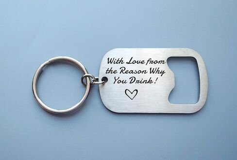 هدية لسائقي البيرة مع الحب من سبب لماذا تشرب فتاحة زجاجات سلسلة المفاتيح هدية عيد الحب للزوج والصديق هدايا عيد الأب من ابنة in Kuwait