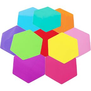 10 Pieces Hexagon Shaped Colorful Stickers Dry Erase Board Marker Removable Vinyl Dot Teachers Classroom Table Wall Decal