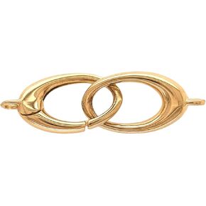 23MM 14K Solid Yellow Gold Oval Push Clasp Hook & Eye Spring-Loaded Hinge by CRAFT WIRE
