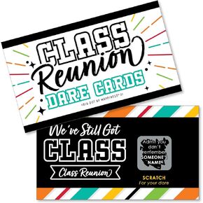 Big Dot of Happiness Still Got Class - High School Reunion Party Game Scratch Off Dare Cards - 22 Count