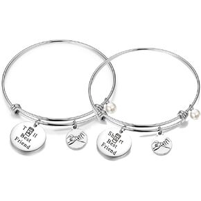 FEELMEM Best Friend Gift Short and Tall Best Friends Matching Keychain BFF Friendship Jewelry Gift
