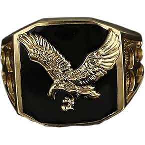 Eagle Ring,Hip Hop Flying Eagle Ring for Men, Viking Hawk Ring Gothic Bald Eagle Biker Ring for mens Punk Bale Eagle Ring