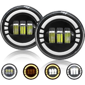 LED Fog Lights Assembly compatible with Toyota 2005-2011 Tacoma,2007-2013 Tundra,2004-2006 Solara,2008-2015 Sequoia Clear Lens【DRL+Turn signal】 1Pair Upgraded Modified Lamps