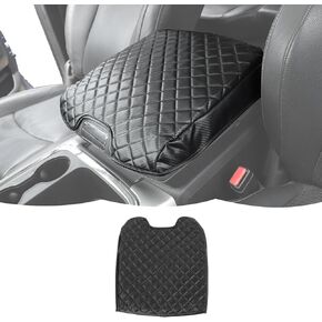 RT-TCZ Center Console Armrest Box Pad Cover PU Leather Accessories Compatible with Dodge Ram 2010-2017,Black