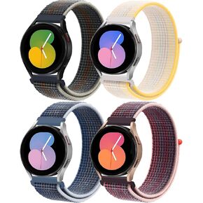 20mm Nylon Band for Samsung Galaxy Watch 6 5 4 40mm 44mm/galaxy 6/4 classic Bands 47mm 43mm/46mm 42mm/Watch 5 pro 45mm/3 41mm/Active 2 Men/Women,Sport Loop Strap for Garmin vivoactive 3/Forerunner 645