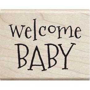 Hampton Art Welcome Baby Janet Dunn Mounted Stamp 2"X2.5"