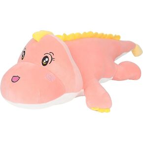 Dinosaur Plush Pillow, Plush Dinosaur Stuffed Animal Toy Soft Hugging Pillow, 23.6 inch Cute Green Dinosaur Plushie for Kids
