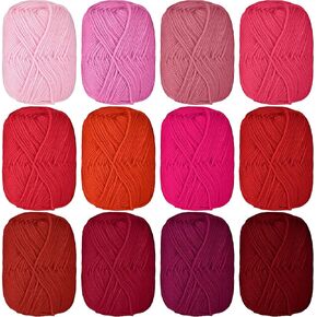 12 Skeins Cashmere Wool Yarn Worsted Weight Cashmere Yarn for Crocheting Classic Wool Yarn,4 Medium Crochet for DIY Craft Project Starter, Each 100g 210 Yard, 12 Color(Mix Series)
