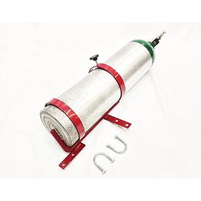Oxygen bottle holder for wheelchair and Transport Chair,Holds 1 C,D,E,M9,or M7 Cylinder,Inner ring 4.5", can accommodate (4.38" DIA)Oxygen Cylinder,With hardware,Universal wheelchair parts, (1Ea, red)