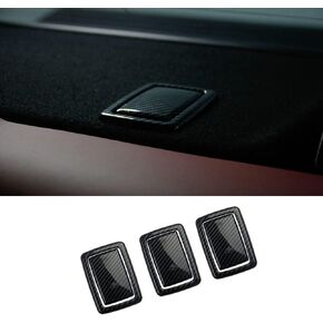 Korlot Carbon Fiber Rear Bench Seat Child Hook Cover Trim Accessories For Dodge Challenger 2011-2023