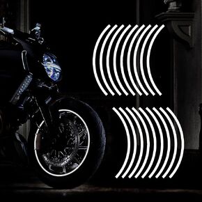TOMALL 16''-17" Reflective Wheel Rim Stripe Decal for Motorcycle Wheels Car Cycling Bike Bicycle Night Reflective Safety Decoration Stripe Universal Rim Reflective Stickers (Blue)