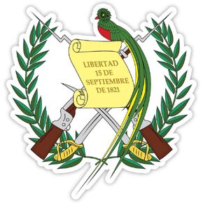 Guatemala republic coat of arms sticker decal 4" x 4"