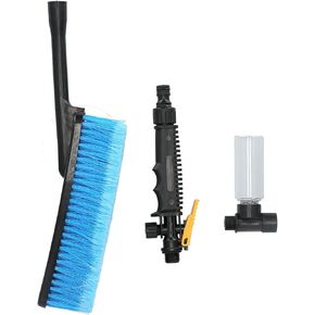 CHICIRIS Flow Through Car Wash Brush, Car Washing Brush with Hose Attachment and Soap Dispenser for Auto Truck SUV RV Boat