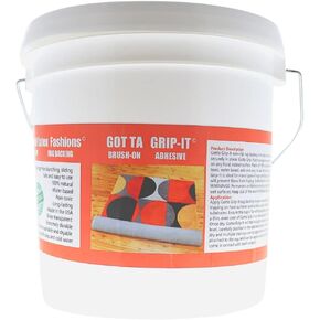 Gotta Grip-It Non-Slip Rug Fixative Gum - 1 Gallon - Safe and Easy to Use, Machine Washable and Dryer Safe, Backings Adhesive, Natural, Clear Latex